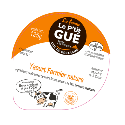 Opercule P'tit Gué 68.3 ALU Yaourt Fermier 125g Nouvelle Version 4 cl