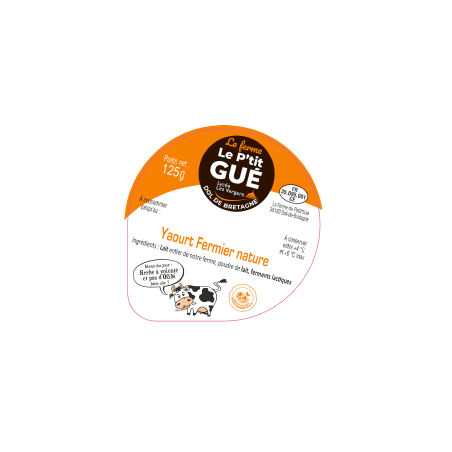 Opercule P'tit Gué 68.3 ALU Yaourt Fermier 125g Nouvelle Version 4 cl