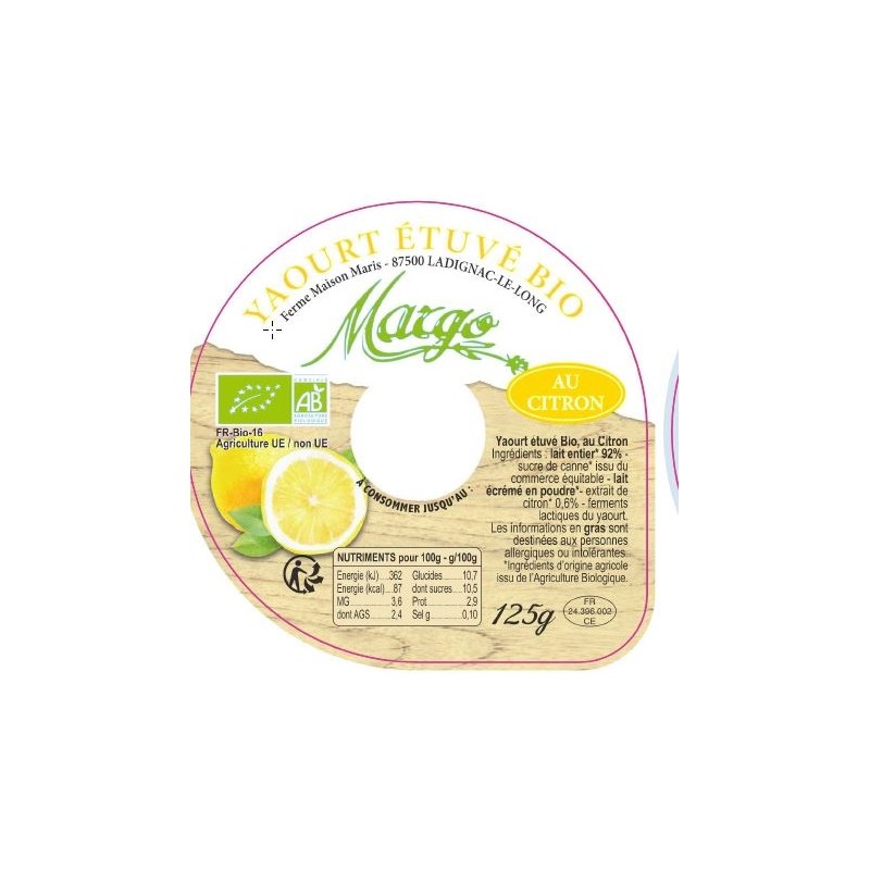 Opercule MARGO citron 68 5cl (5 coul)