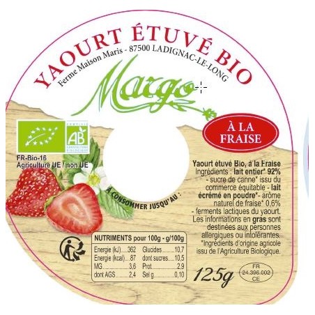 Opercule MARGO fraise 68 5cl (5 coul)