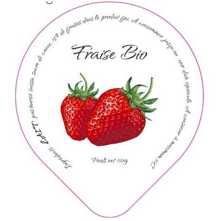 Opercules Maison du Fromage 68.3 ALU Fraise Bio 5 cl