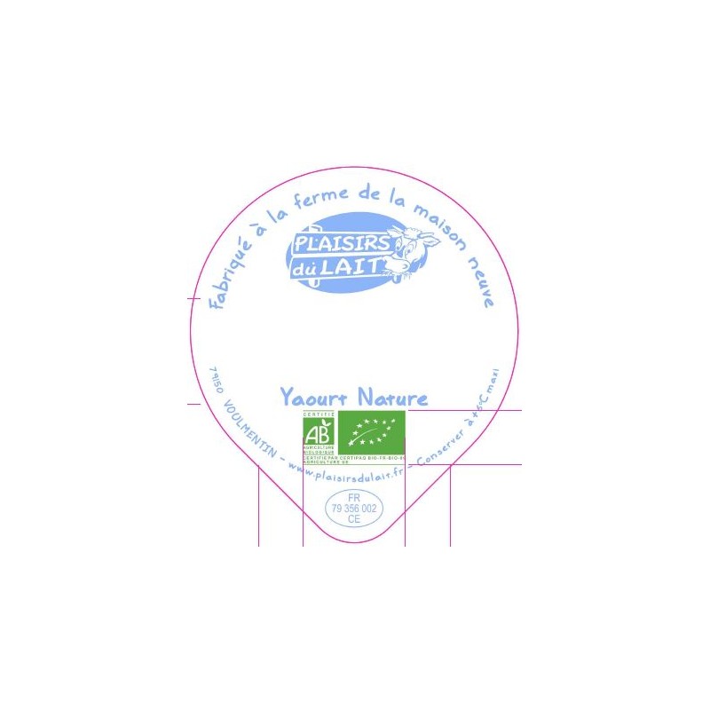 Opercule MAISON NEUVE 68.3 ALU yaourt nature BIO 3cl