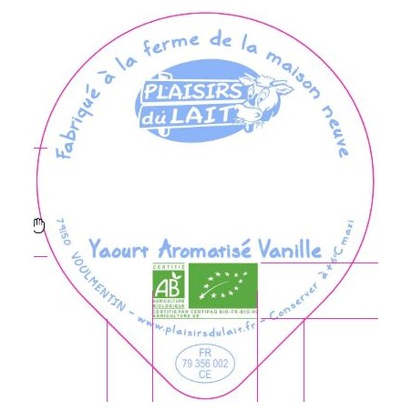 Opercule MAISON NEUVE 68.3 ALU yaourt aromatisé Vanille BIO 3cl