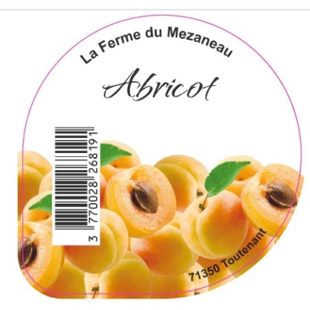 Opercule FERME DU MEZANEAU 68.3 ALU Abricot sc.PP/PS/PET gr.Verm 5cl