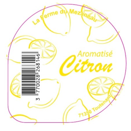 Opercule FERME DU MEZANEAU 68.3 ALU Aromatisé citron sc.PP/PS/PET gr.
