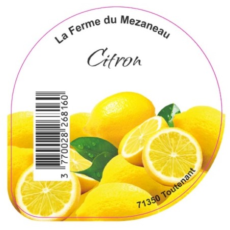 Opercule FERME DU MEZANEAU 68.3 ALU Citron sc.PP/PS/PET gr.Verm 5cl