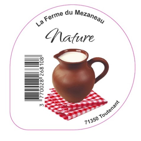 Opercule FERME DU MEZANEAU 68.3 ALU Nature sc.PP/PS/PET gr.Verm 5cl