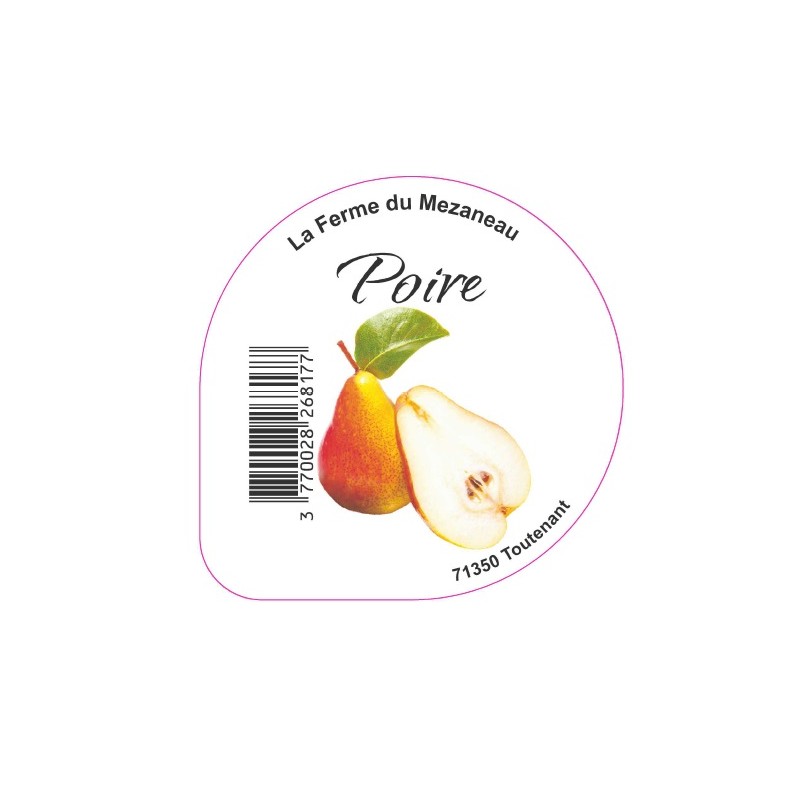 Opercule FERME DU MEZANEAU 68.3 ALU Poire sc.PP/PS/PET gr.Verm 5cl