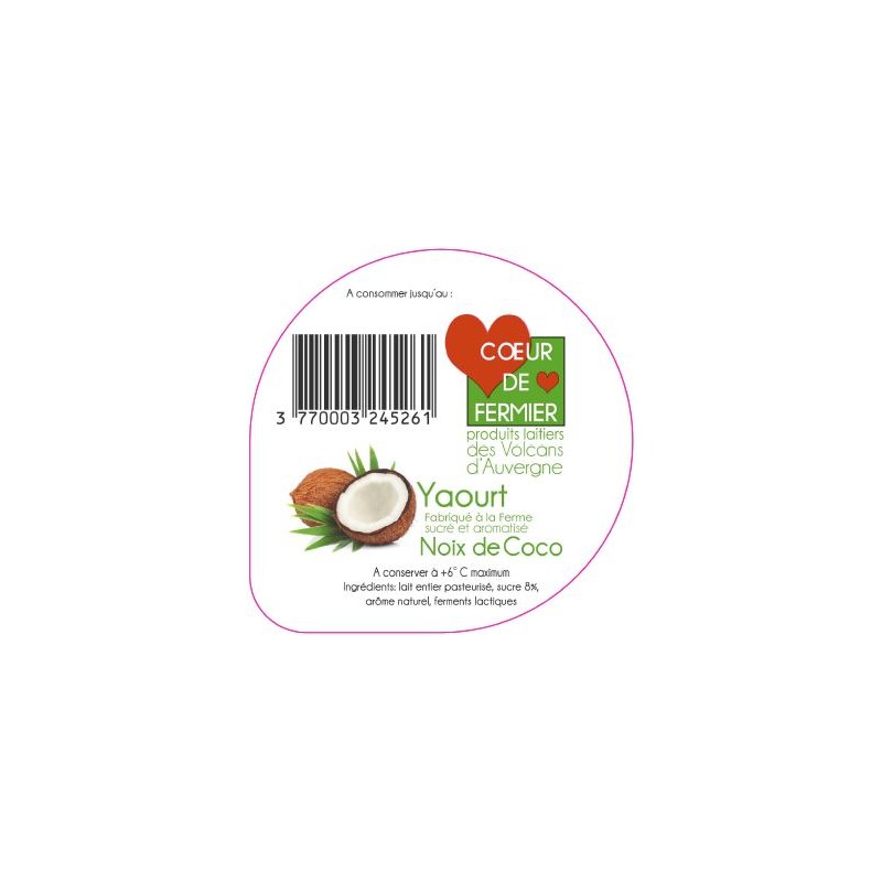 Opercules PUY BANSON 68.3 ALU Noix de coco languette scell.PP gr. verm