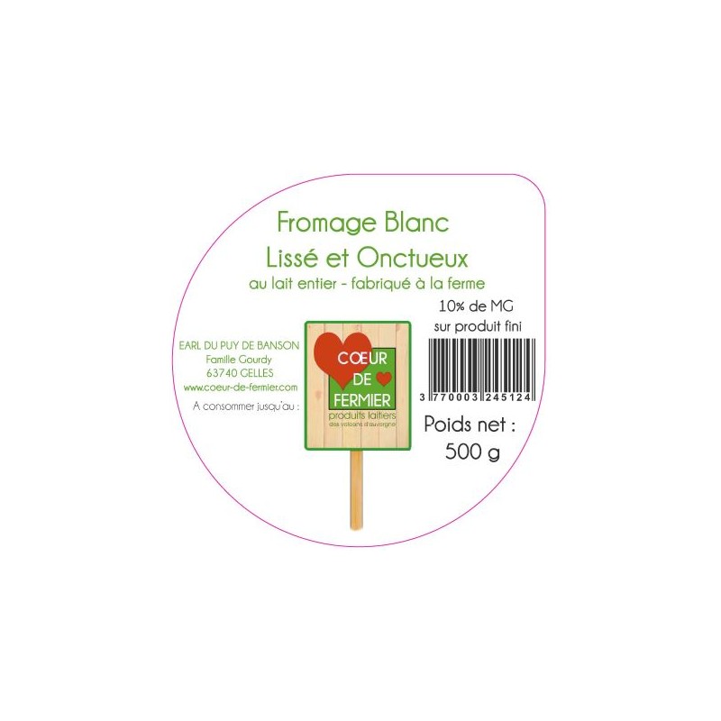 Opercules PUY BANSON 95.5 Fromage Blanc 500gr V3 6 cl