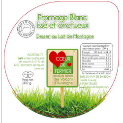 Opercules PUY BANSON 95.5 Fromage Blanc Lissé et Onctueux 100gr 6 cl