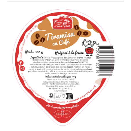 Opercules FERME TOUT VENT 95.5 ALU mousse ChTiramisu Café 4cl Scel. P