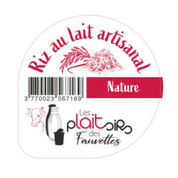 Opercule P"LAIT"SIRS DES FAUVETTES 68.3 ALU Riz au Lait sc.PP/PS/PET g