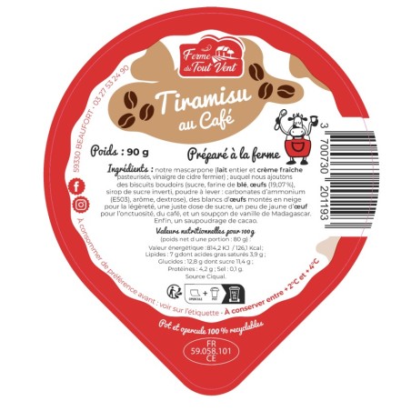 Opercules FERME TOUT VENT 95.5 ALU mousse ChTiramisu Café 5cl Scel. P