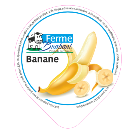 Opercule Ferme Brabant 68.3 ALU Banane sc.PP/PS/PET gr.Verm 5cl