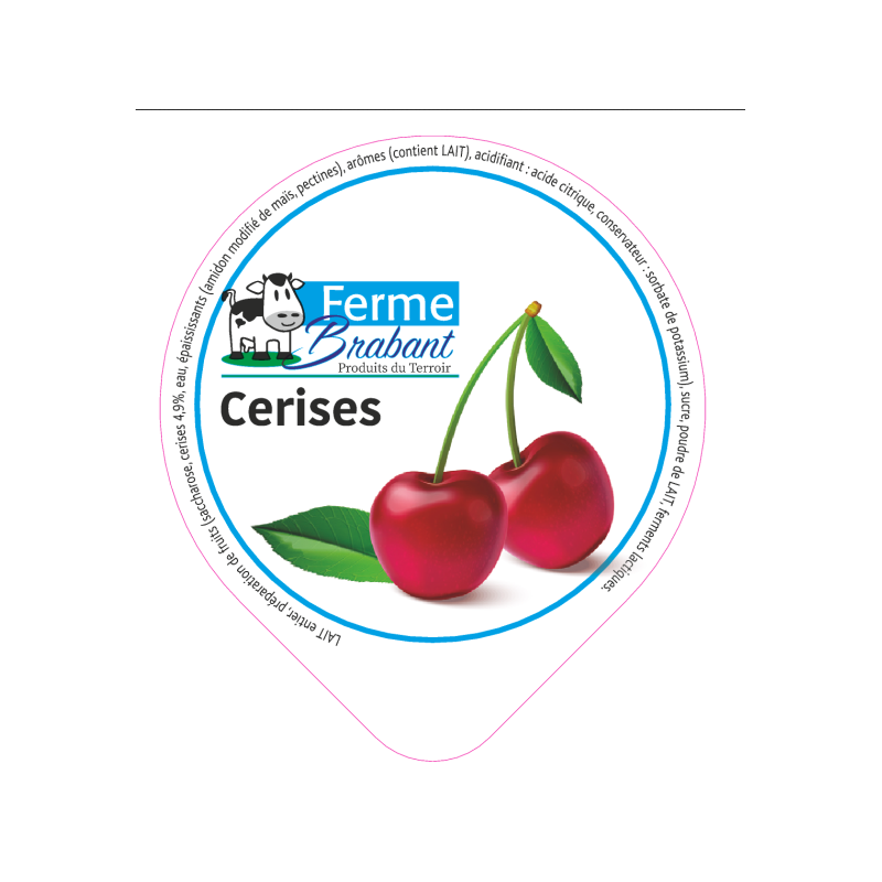 Opercule Ferme Brabant 68.3 ALU Cerise sc.PP/PS/PET gr.Verm 5cl