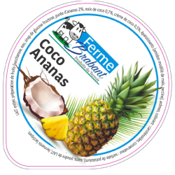 Opercule Ferme Brabant 68.3 ALU Coco Ananas sc.PP/PS/PET gr.Verm 5cl