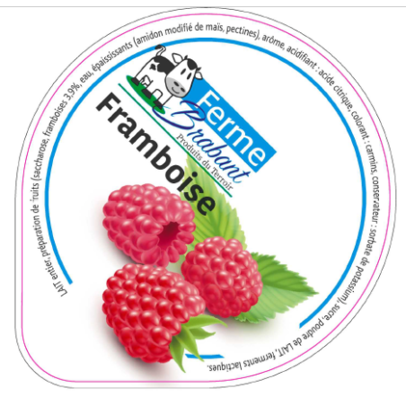 Opercule Ferme Brabant 68.3 ALU Framboise sc.PP/PS/PET gr.Verm 5cl