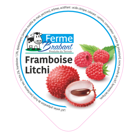 Opercule Ferme Brabant 68.3 ALU Framboise Litchi sc.PP/PS/PET gr.Verm