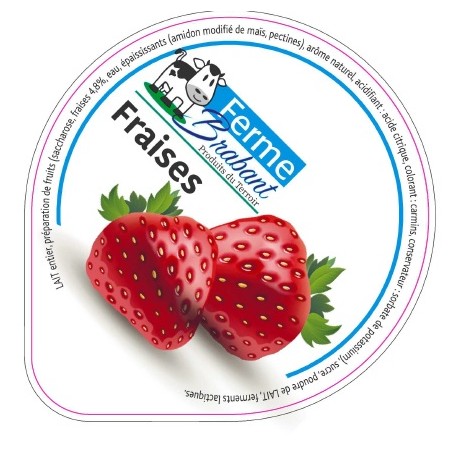 Opercule Ferme Brabant 68.3 ALU Fraise sc.PP/PS/PET gr.Verm 5cl