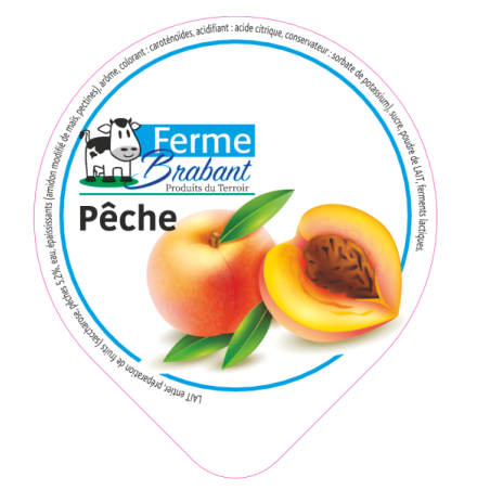 Opercule Ferme Brabant 68.3 ALU Pêche sc.PP/PS/PET gr.Verm 5cl