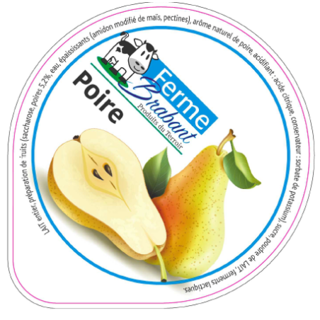 Opercule Ferme Brabant 68.3 ALU Poire sc.PP/PS/PET gr.Verm 5cl