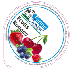 Opercule Ferme Brabant 68.3 ALU Fruits Rouge sc.PP/PS/PET gr.Verm 5cl