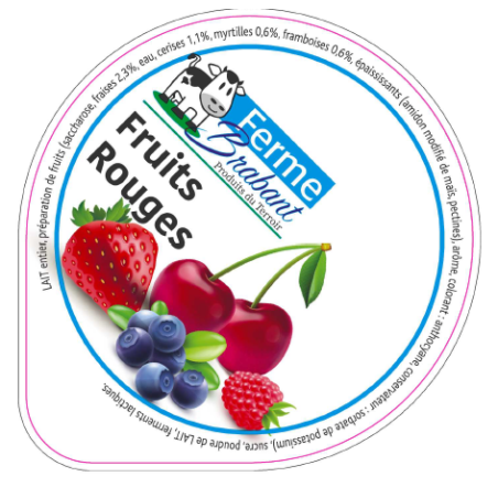 Opercule Ferme Brabant 68.3 ALU Fruits Rouge sc.PP/PS/PET gr.Verm 5cl