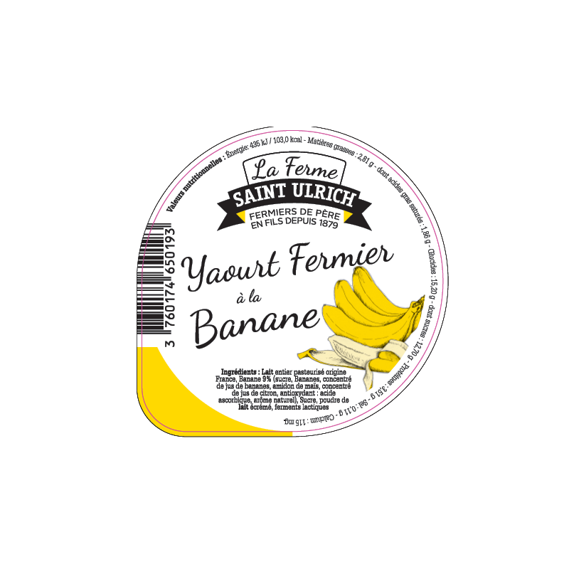 Opercules ST ULRICH 68.3 ALU banane 3 cl code barre