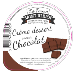 Opercules ST ULRICH 68.3 ALU crème dessert chocolat 3 cl code barre