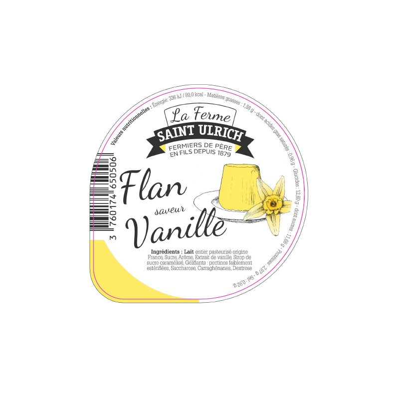 Opercules ST ULRICH 68.3 ALU flan vanille 4 cl code barre