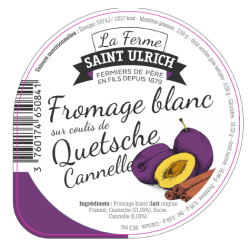 Opercules ST ULRICH 68.3 ALU fromage blanc quetsche 5 cl code barre