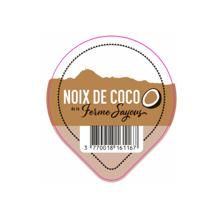 Opercule FERME SAYOUS 68.3 ALU Noix de Coco sc.PP/PS/PET gr.Vermisseau