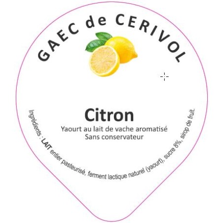 Opercule CERIVOL 68.3 ALU Citron 5 coul. scelPP/PS/PET gr.Vermisseau L