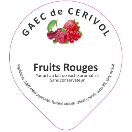 Opercule CERIVOL 68.3 ALU Fruits Rouges 5coul. scelPP/PS/PET gr.Vermis