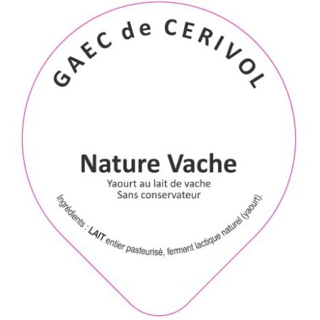 Opercule CERIVOL 68.3 ALU Nature Vache 2 coul. scelPP/PS/PET gr.Vermis