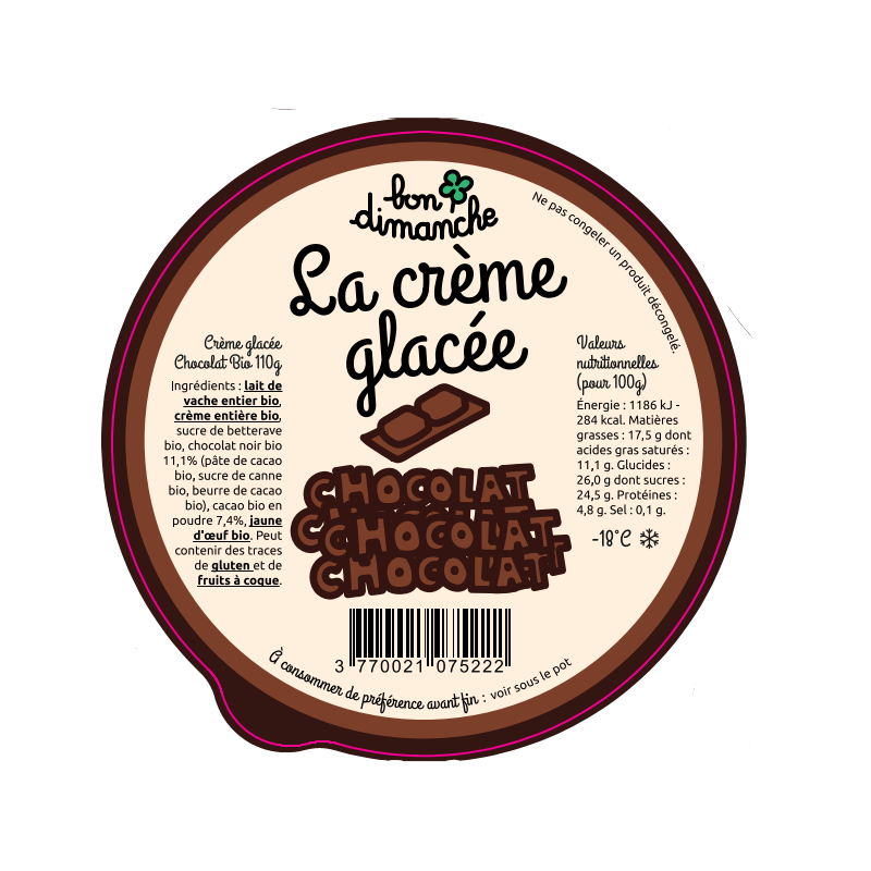 Opercules CREMERIES UNIES Ø97 aluminium CHOCOLAT, scel. PE, gr. peau