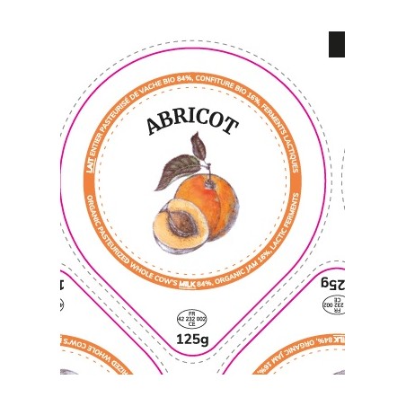 Opercules 68.3 mm Laiterie Côte Roannaise ABRICOT