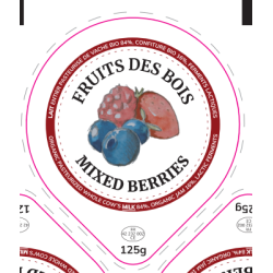 Opercules 68.3 mm Laiterie Côte Roannaise FRUITS DES BOIS V2 - Anglai