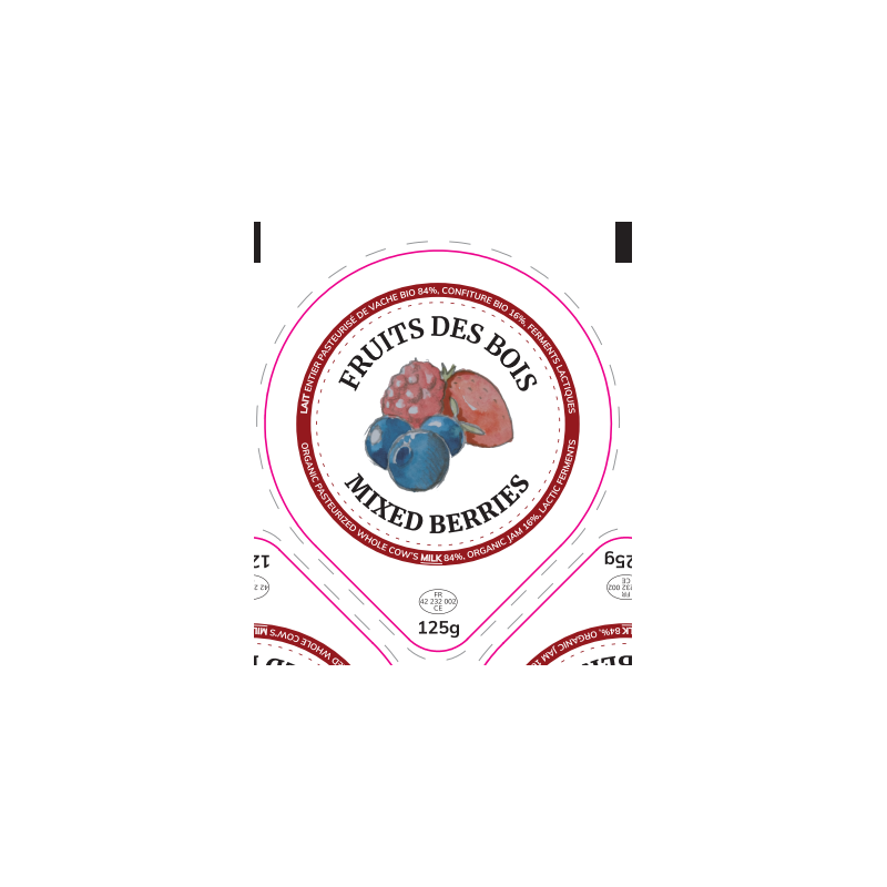 Opercules 68.3 mm Laiterie Côte Roannaise FRUITS DES BOIS V2 - Anglai