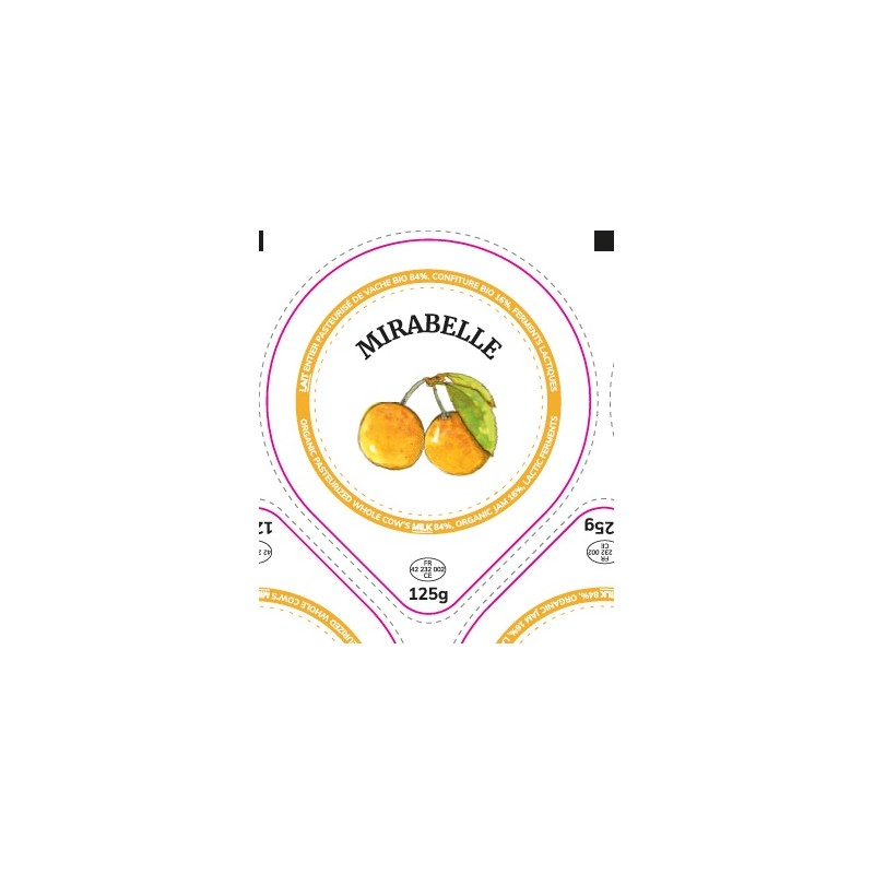 Opercules 68.3 mm Laiterie Côte Roannaise MIRABELLE