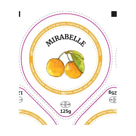 Opercules 68.3 mm Laiterie Côte Roannaise MIRABELLE