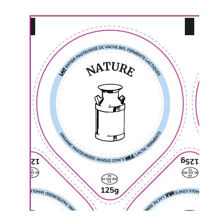 Opercules 68.3 mm Laiterie Côte Roannaise NATURE