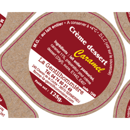 Opercules 68.3 Alu GENTILHOMMIERE Crème Dessert Caramel sc.PP gr.Verm