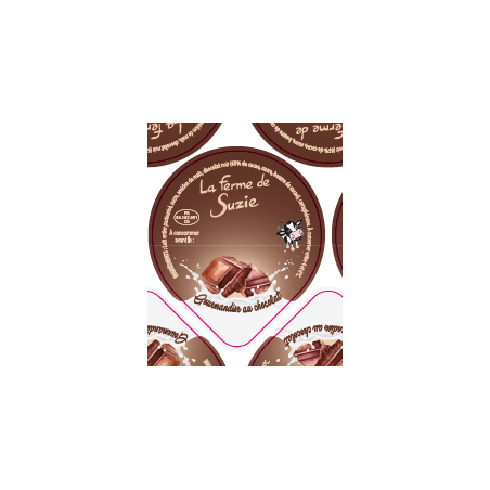 Opercules Alu 68.3mm LA JOURIVIERE Gourmandise au chocolat pot carton