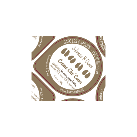 Opercules 68.3 mm alu 38/ coex 15, 4 SABOTS Crème Chocolat sc pot car