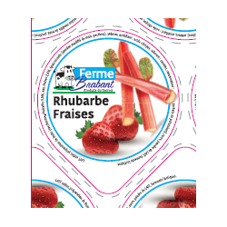 Opercules 68.3 Alu Ferme Brabant Fraise Rhubarbe sc.PP/PS/PET gr.Verm