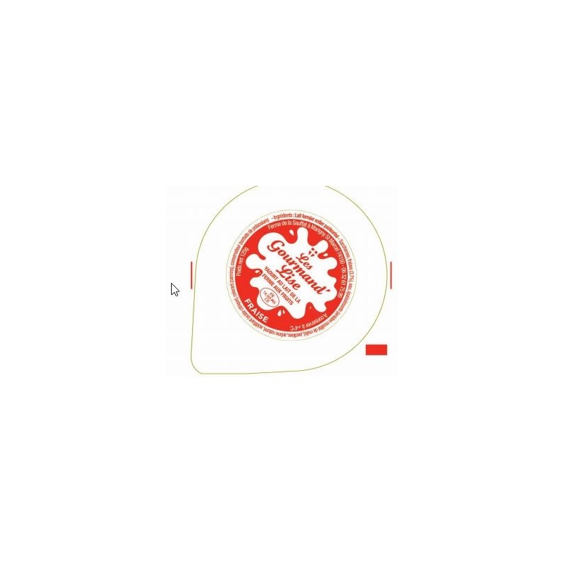 Opercule alu GOURMAND LISE préformé 55.5 FRAISE, sertissage pot verr