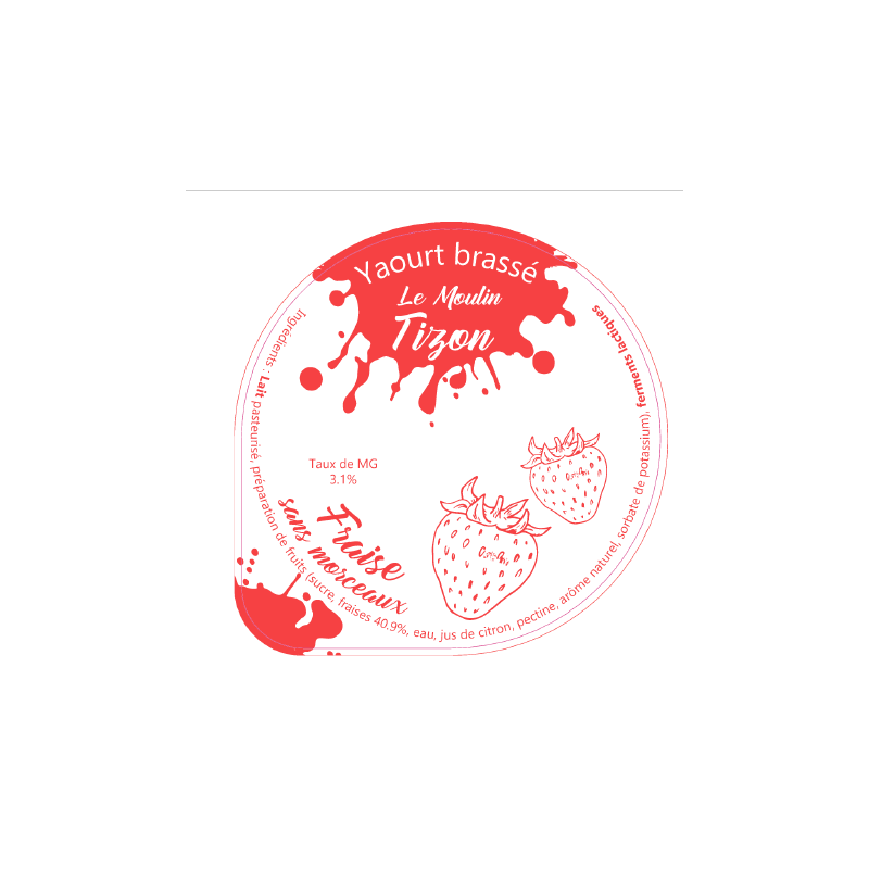 Opercules Gaec des Mezerais 68.3 Alu Brassé Fraise sans morceaux 2 cl