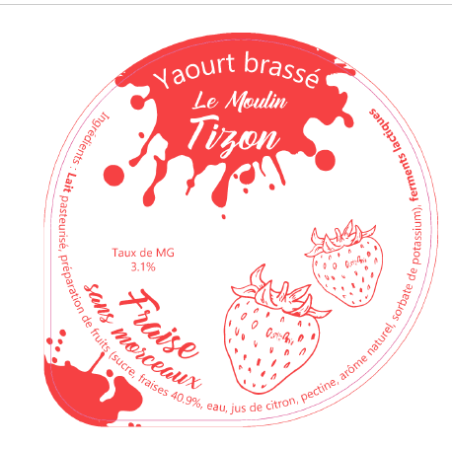 Opercules Gaec des Mezerais 68.3 Alu Brassé Fraise sans morceaux 2 cl